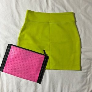 Silence + Noise Neon Yellow Mini Skirt - Size Small